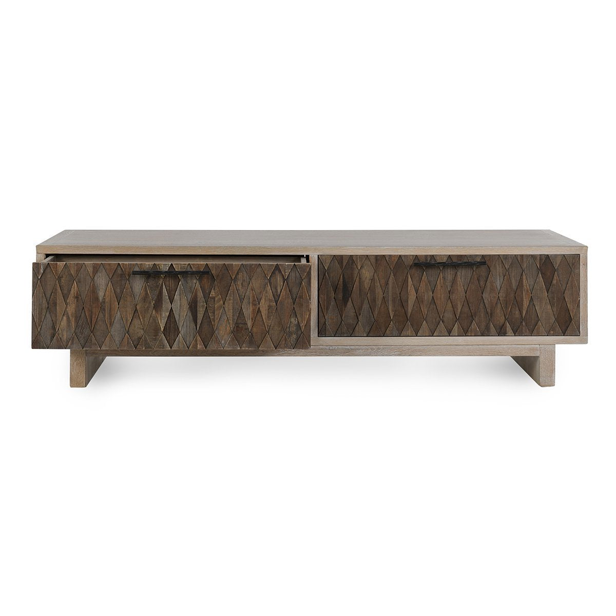 Beige/Natural Oak Wood Coffee Table Anton Four-Door Coffee Table Collection