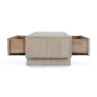 Beige/Natural Oak Wood Coffee Table Anton Four-Door Coffee Table Collection