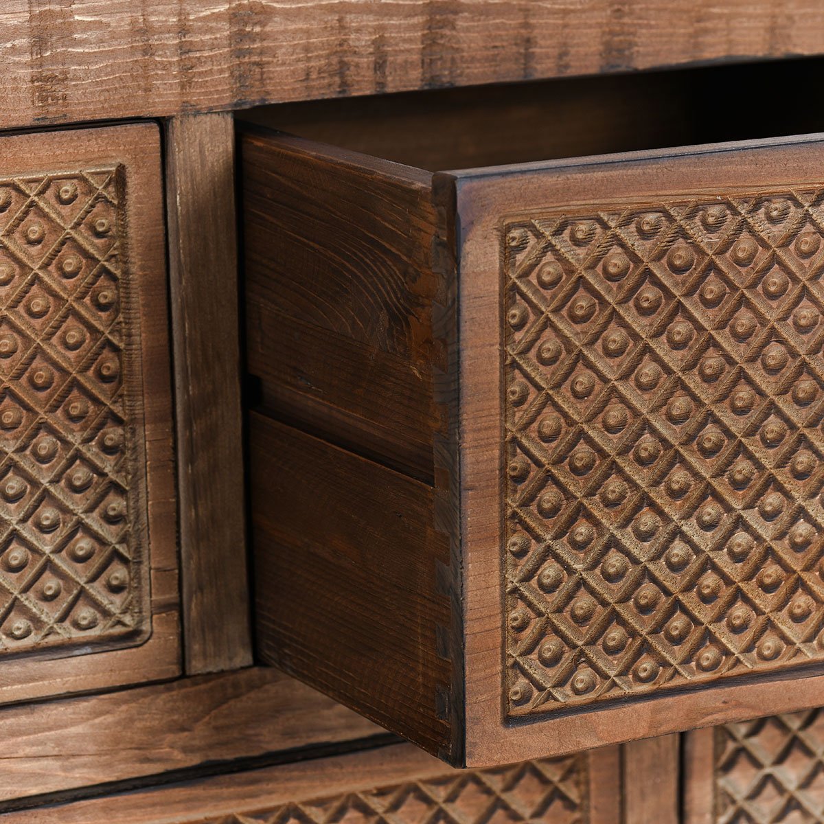 Mission Brown Reclaimed Pine Console Table Lahey Eleven-Drawer Console Table Collection