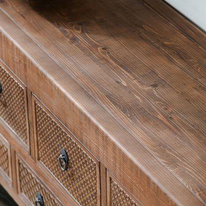 Mission Brown Reclaimed Pine Console Table Lahey Eleven-Drawer Console Table Collection
