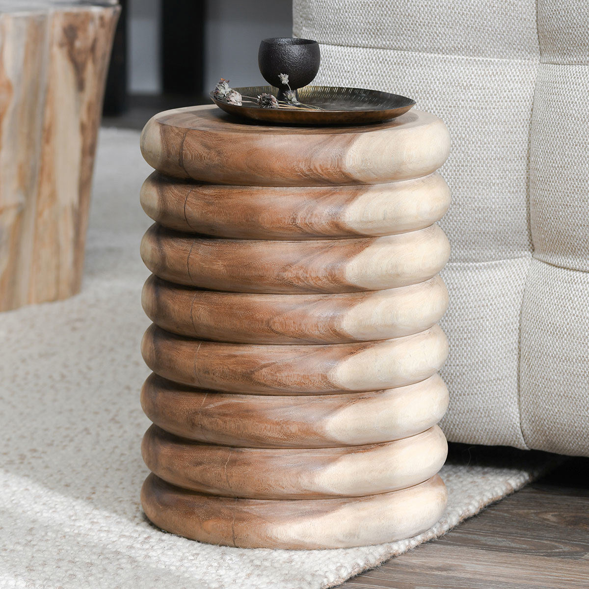 Natural Suar Wood Accent & End Table Gala End Table Collection