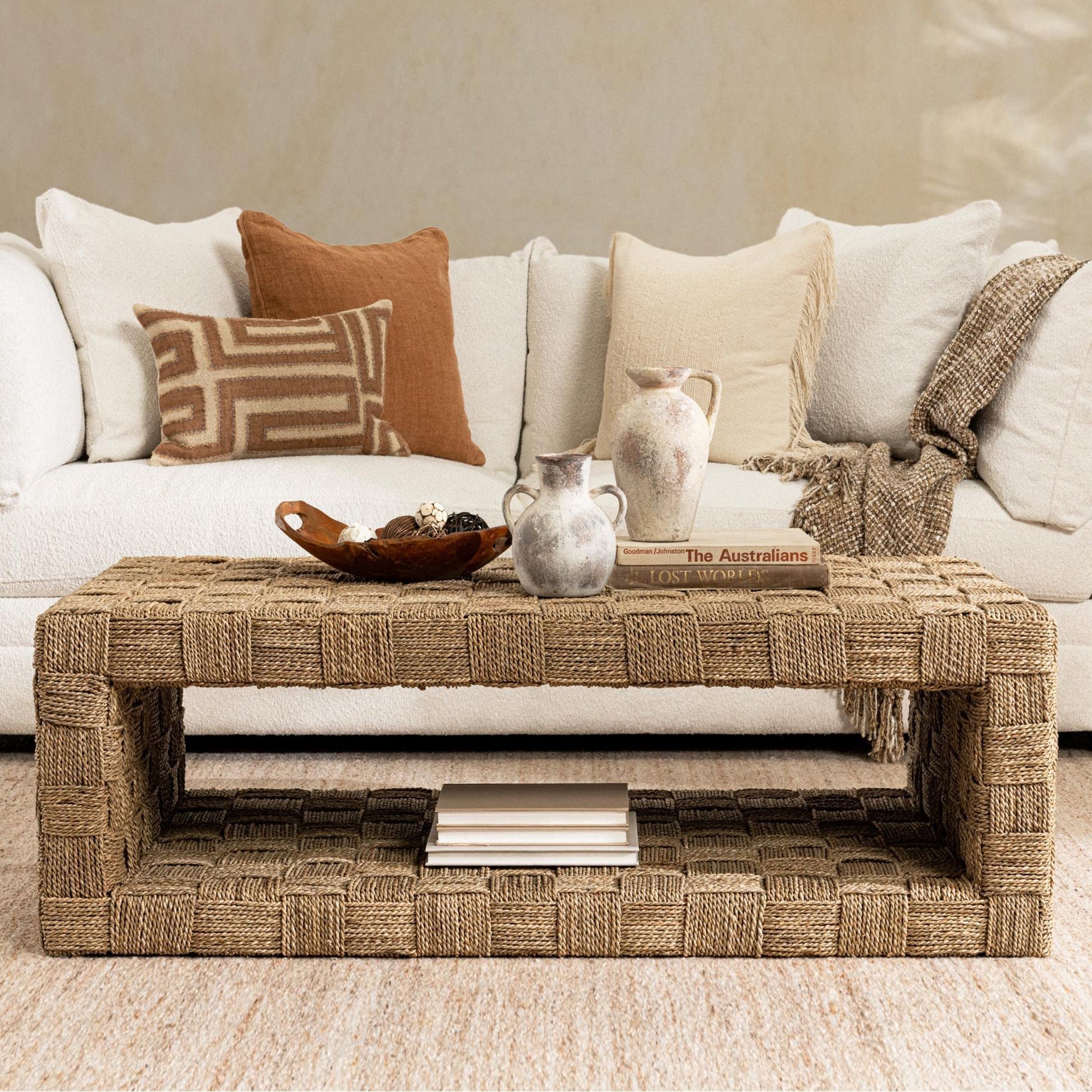 Natural Seagrass Coffee Table Neyla Coffee Table Collection