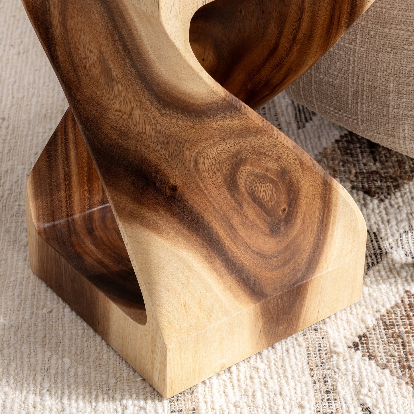 Natural Suar Wood Accent & End Table Alia Accent Table Collection
