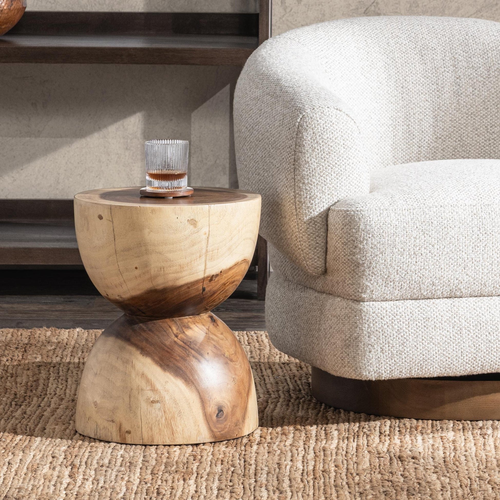 Natural Suar Wood Accent & End Table Lanna Accent Table Collection
