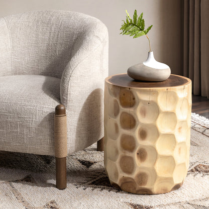 Natural Suar Wood Accent & End Table Keila Accent Table Collection