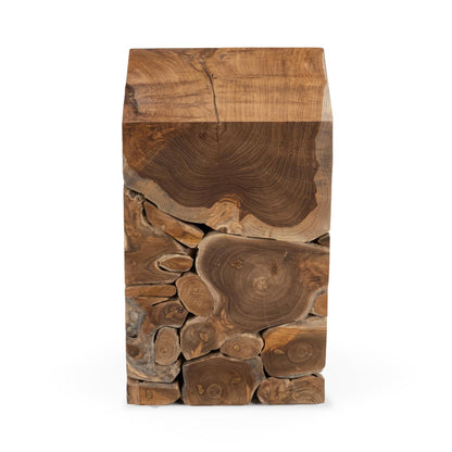 Natural Teak Wood Accent & End Table Rhea Accent Table Collection