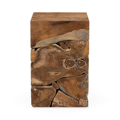Natural Teak Wood Accent & End Table Rhea Accent Table Collection
