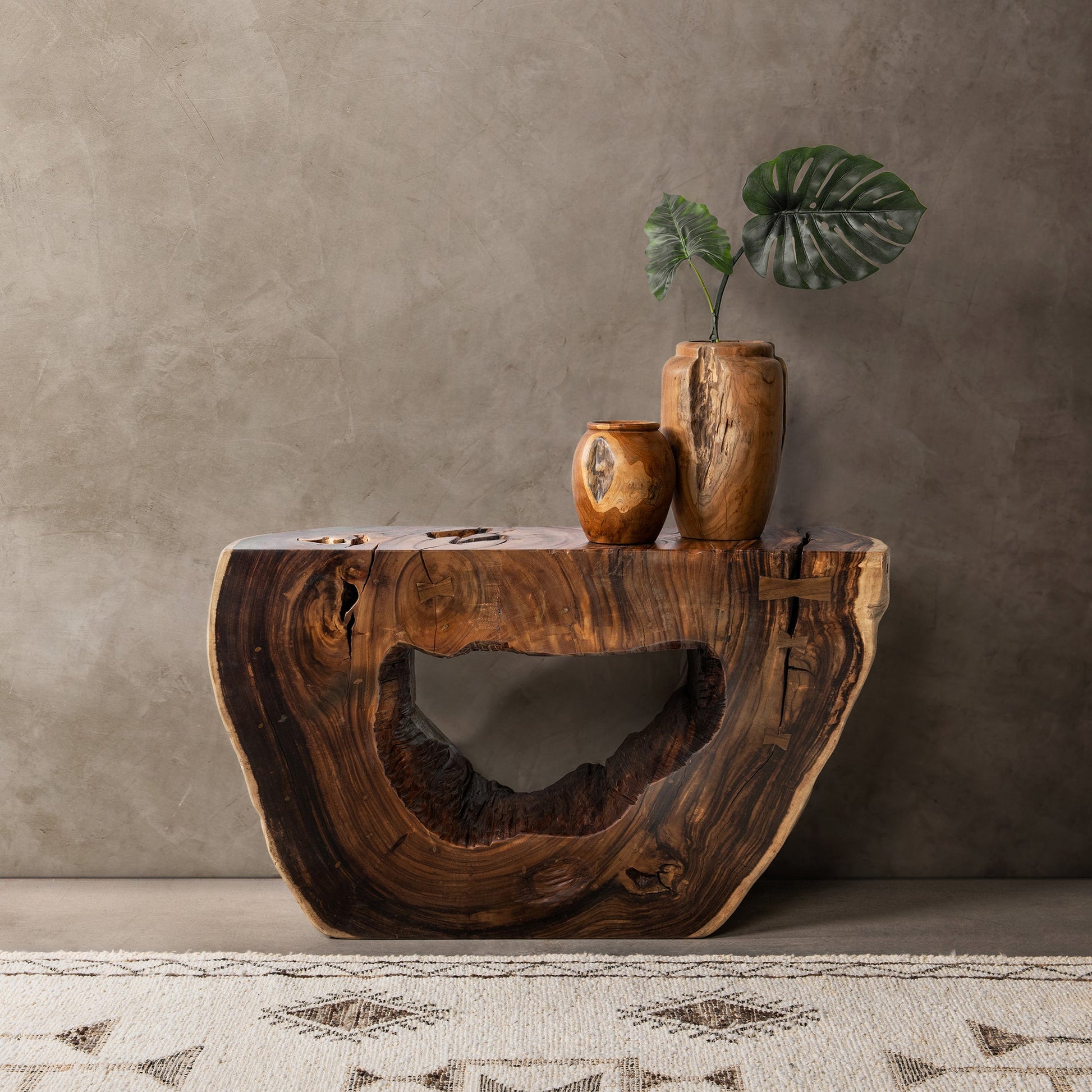 Natural Suar Wood Console Table Zoreyne Console Table Collection