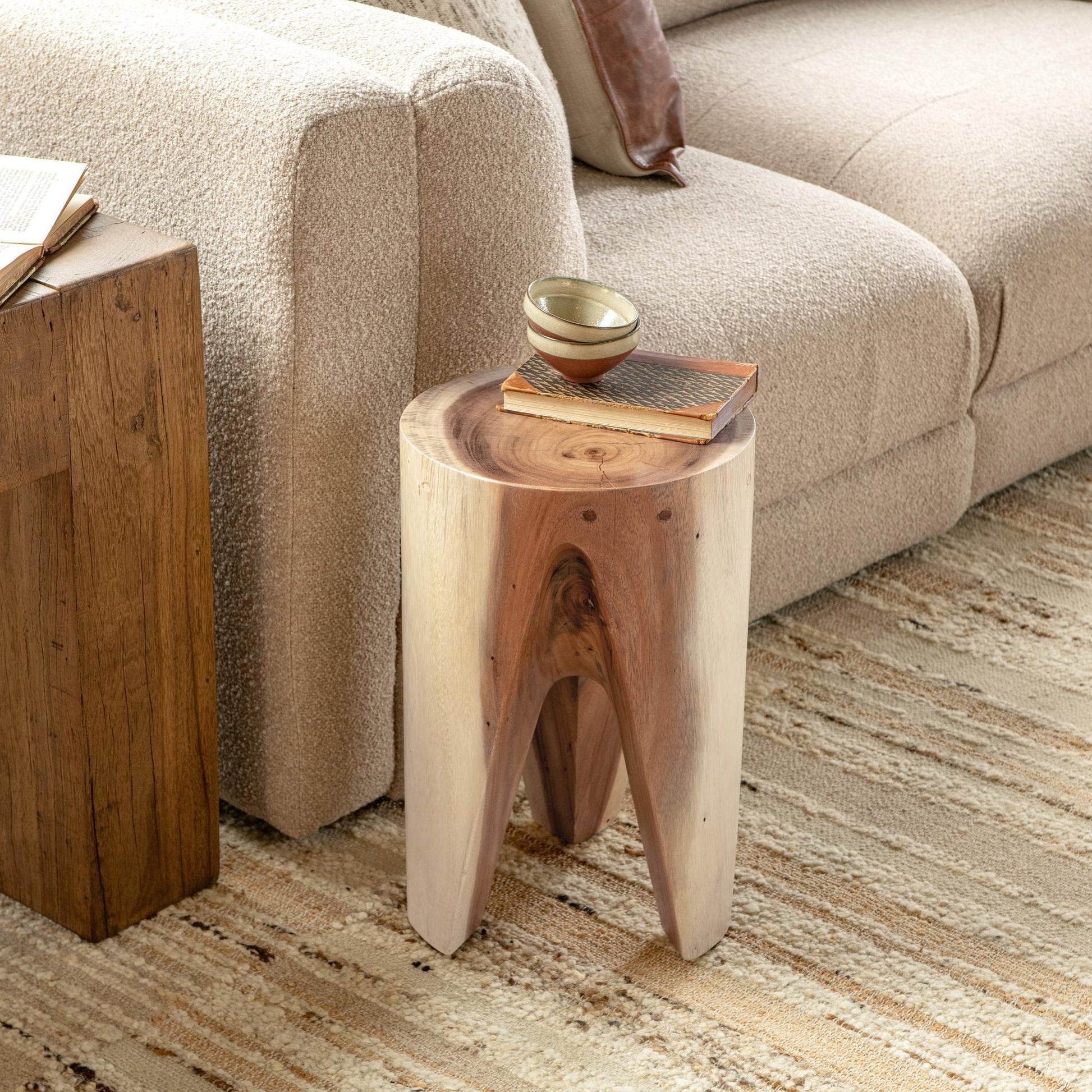 Natural Meh Wood Accent & End Table Vela Accent 18" Table Collection