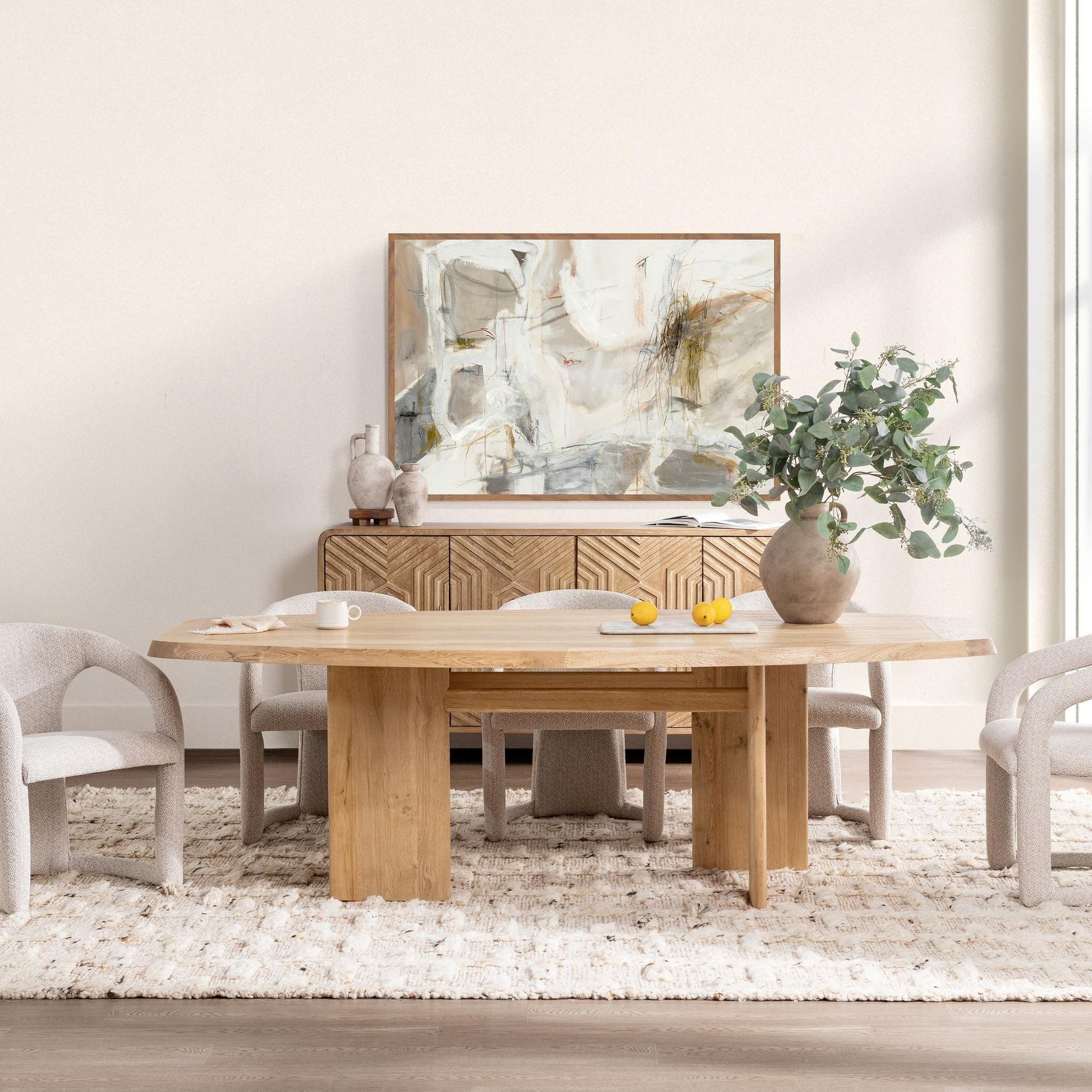 Saltair Natural Oak Wood Dining Table Sorento 94" Dining Table Saltair Natural Collection