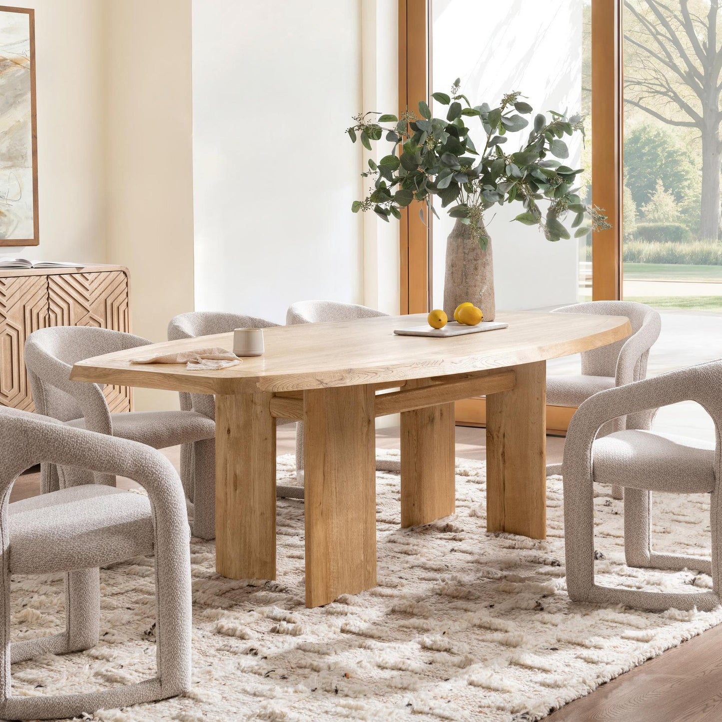 Saltair Natural Oak Wood Dining Table Sorento 94" Dining Table Saltair Natural Collection