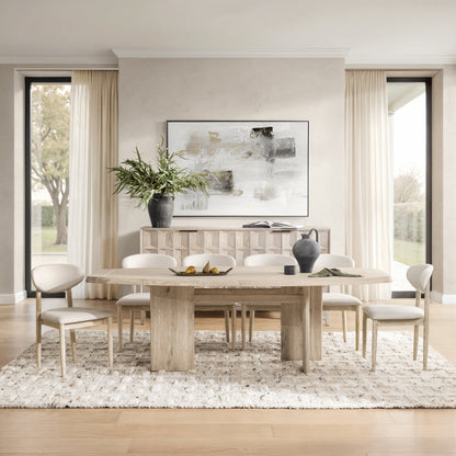 Soft Ash Oak Wood Dining Table Marcel 94" Dining Table Soft Ash Collection
