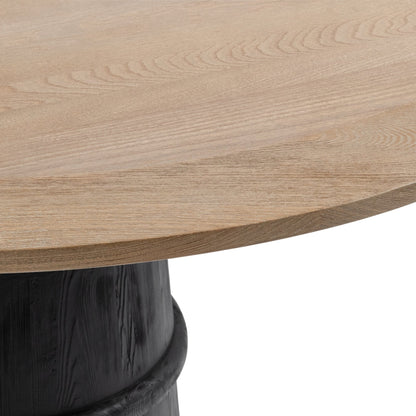 Soft Reef Noir Elm Wood Dining Table Lunen 55" Round Dining Table Soft Reef Noir Collection