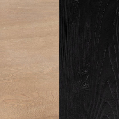 Soft Reef Noir Elm Wood Dining Table Lunen 55" Round Dining Table Soft Reef Noir Collection
