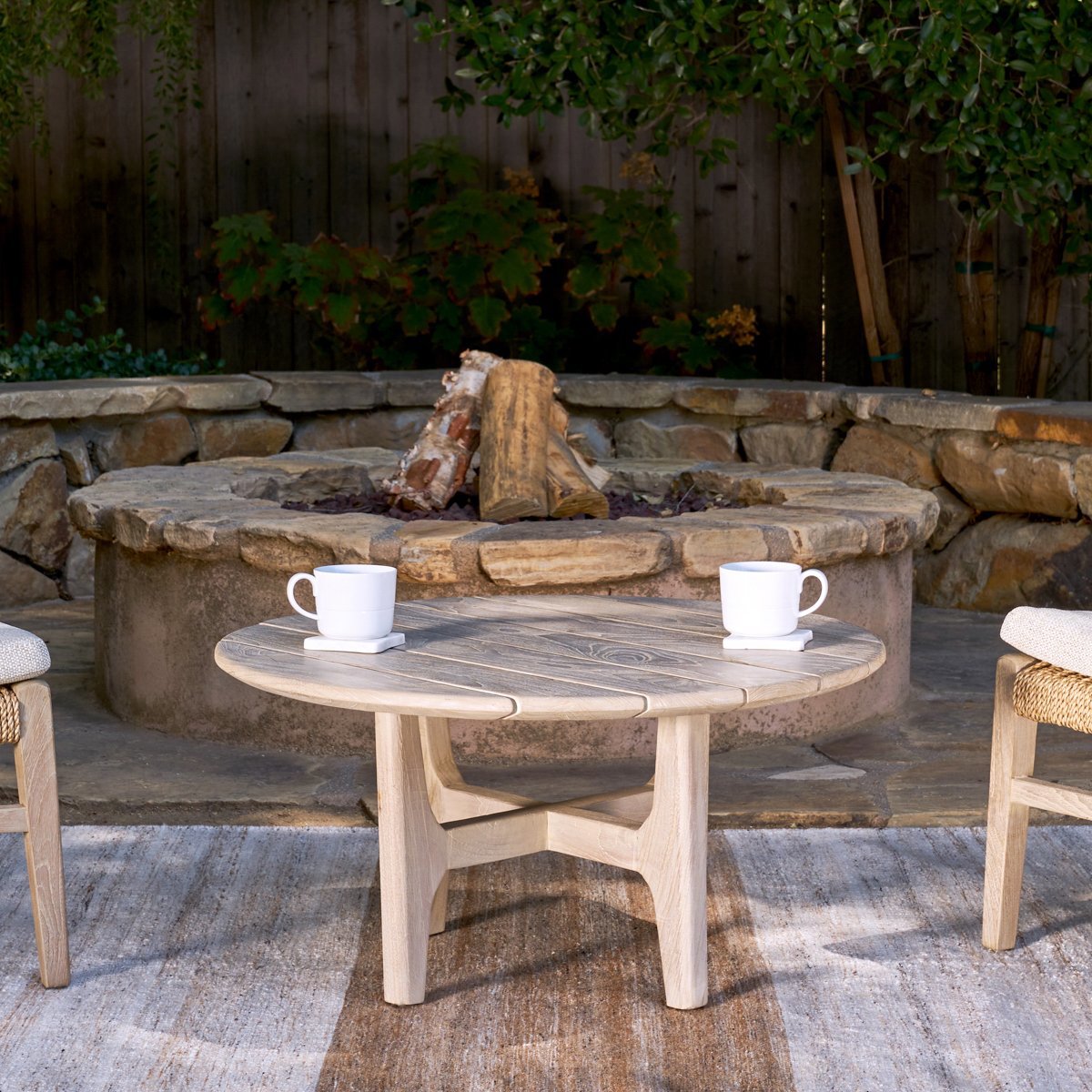 Gray Teak Wood Outdoor Coffee Table Dawn Outdoor Coffee Table Collection