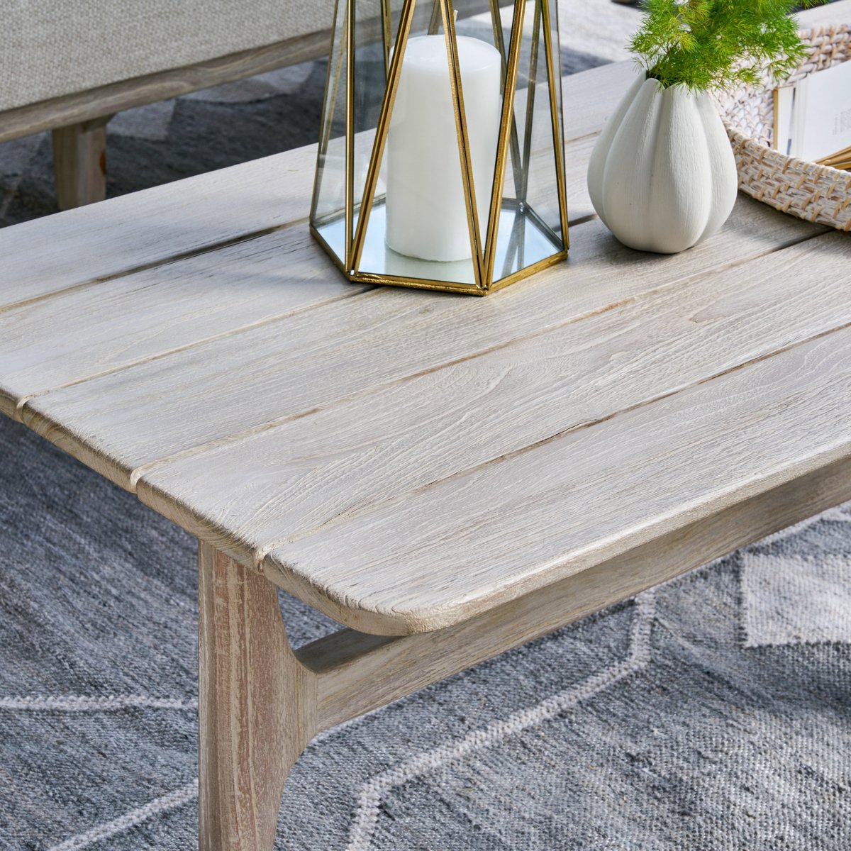 Gray Teak Wood Outdoor Coffee Table Dawn Outdoor Coffee Table Collection