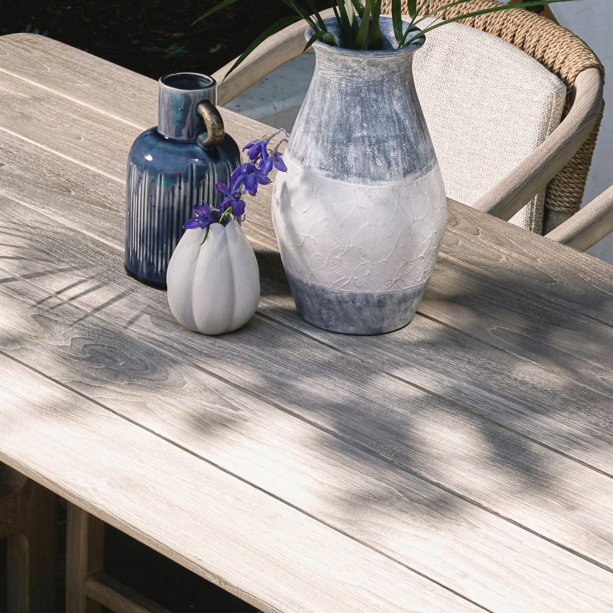 Gray Teak Wood Outdoor Bar & Counter Table Dawn Outdoor Counter Table Collection