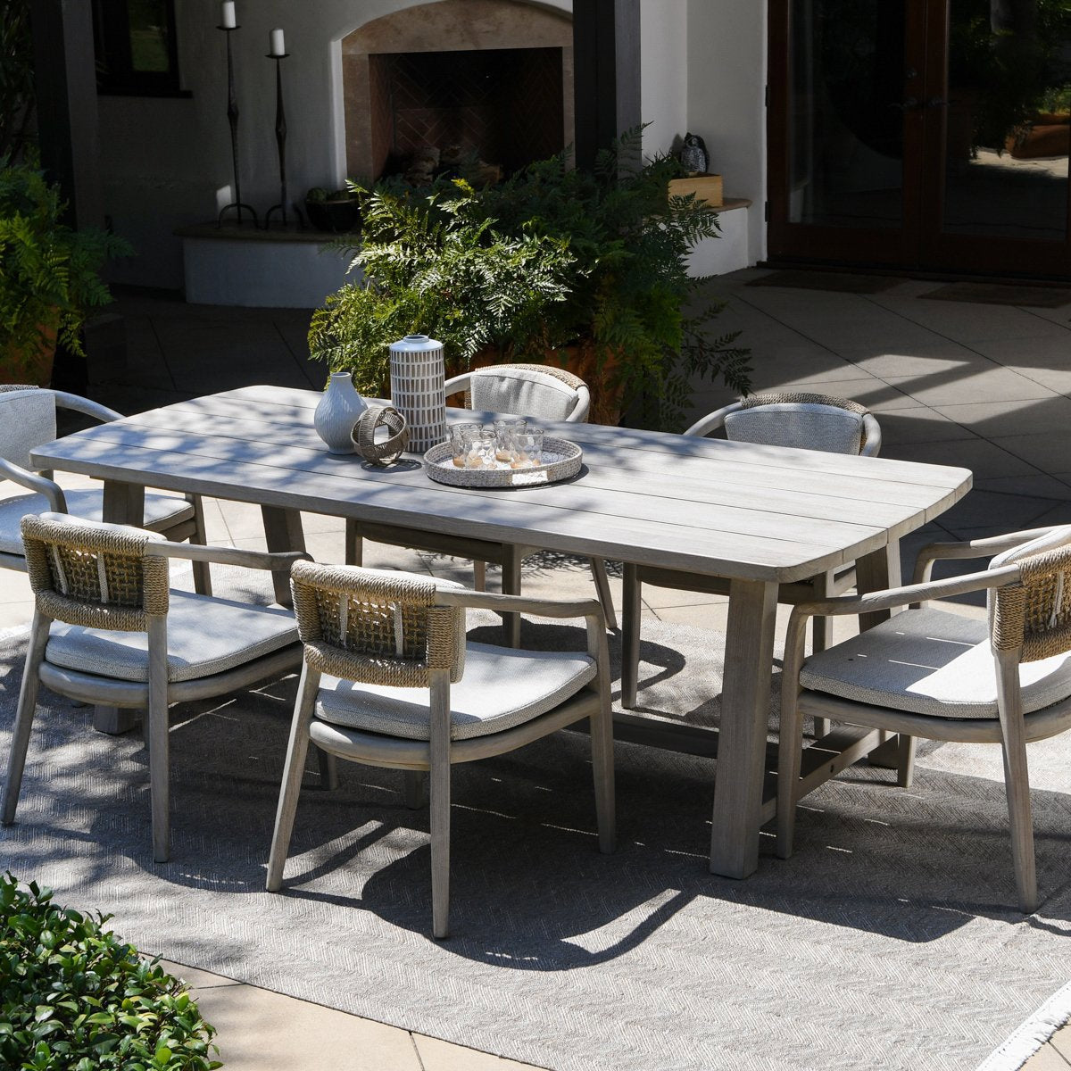 Gray Teak Wood Outdoor Dining Table Agnes Outdoor Dining Table Collection