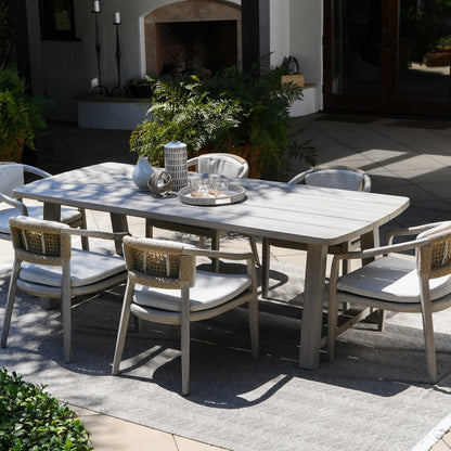 Gray Teak Wood Outdoor Dining Table Agnes Outdoor Dining Table Collection
