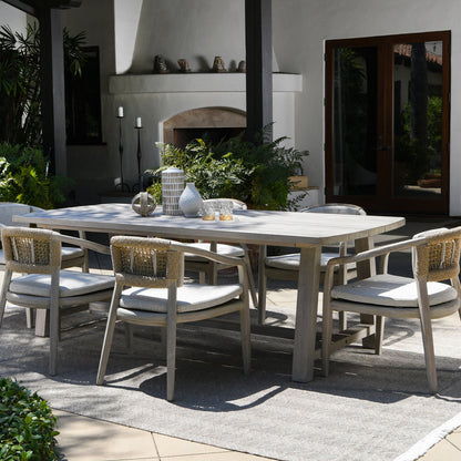 Gray Teak Wood Outdoor Dining Table Agnes Outdoor Dining Table Collection