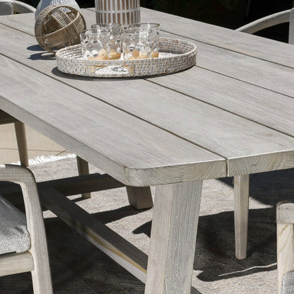 Gray Teak Wood Outdoor Dining Table Agnes Outdoor Dining Table Collection