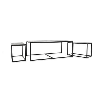 Dark Antique Cast Aluminum Coffee Table Buckley Coffee Table Set of 3 Collection