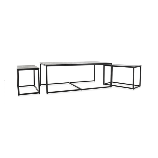 Dark Antique Cast Aluminum Coffee Table Buckley Coffee Table Set of 3 Collection