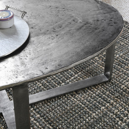 Nickel Antique Cast Aluminum Coffee Table Flores Coffee Table Collection