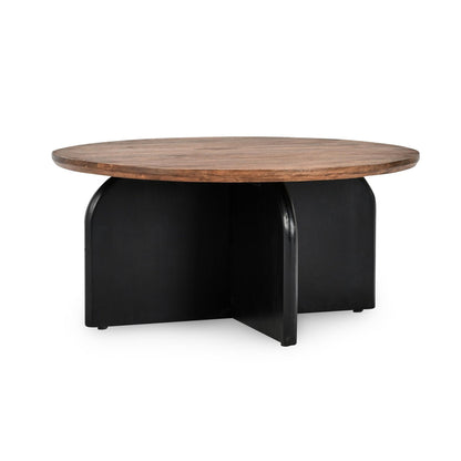 Natural Brown/Black Mango Wood Coffee Table Penelope Coffee Table Collection