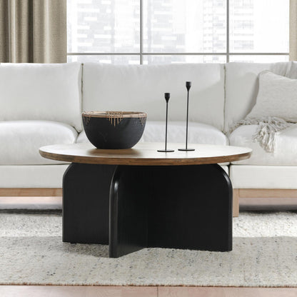 Natural Brown/Black Mango Wood Coffee Table Penelope Coffee Table Collection