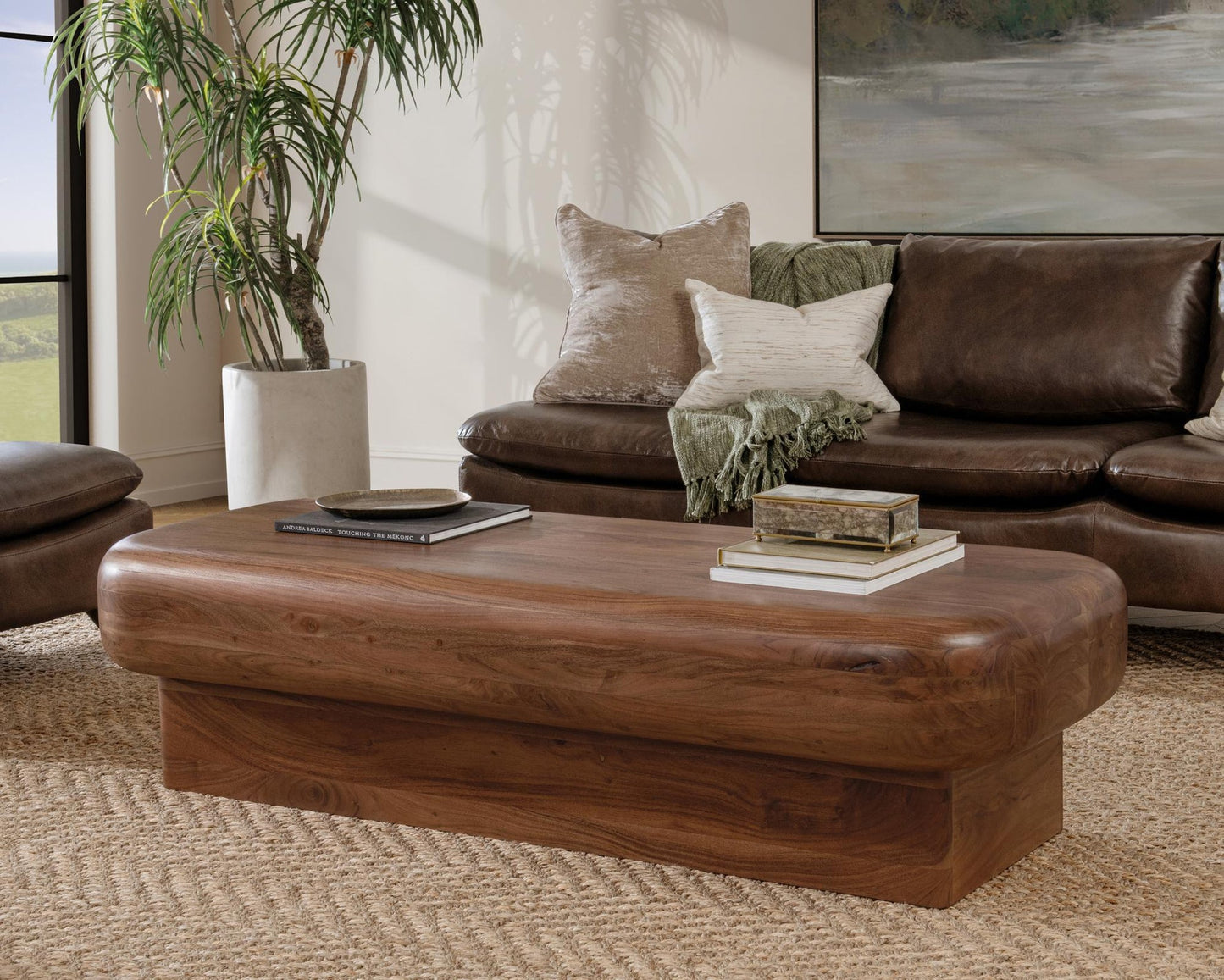 Acorn Brown Acacia Wood Coffee Table Craig Coffee Table Collection
