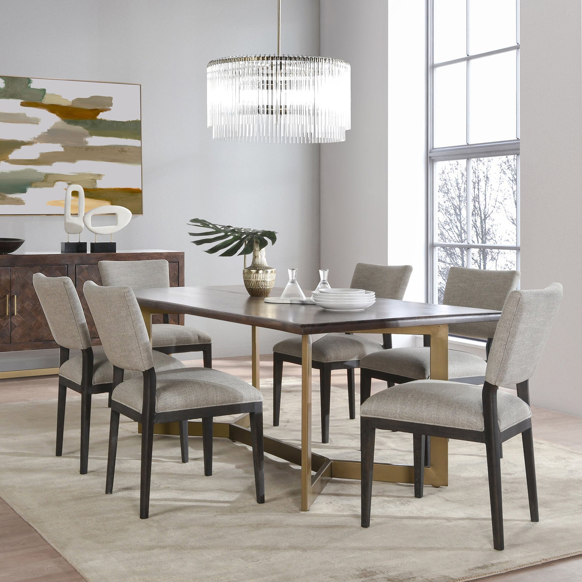 Bark Brown Mango Wood Dining Table Kade Dining Table Collection