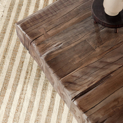 Rustic Brown Reclaimed Wood Coffee Table Duarte Coffee Table Collection