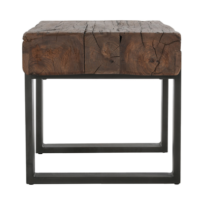 Rustic Brown Reclaimed Wood Accent & End Table Duarte End Table Collection