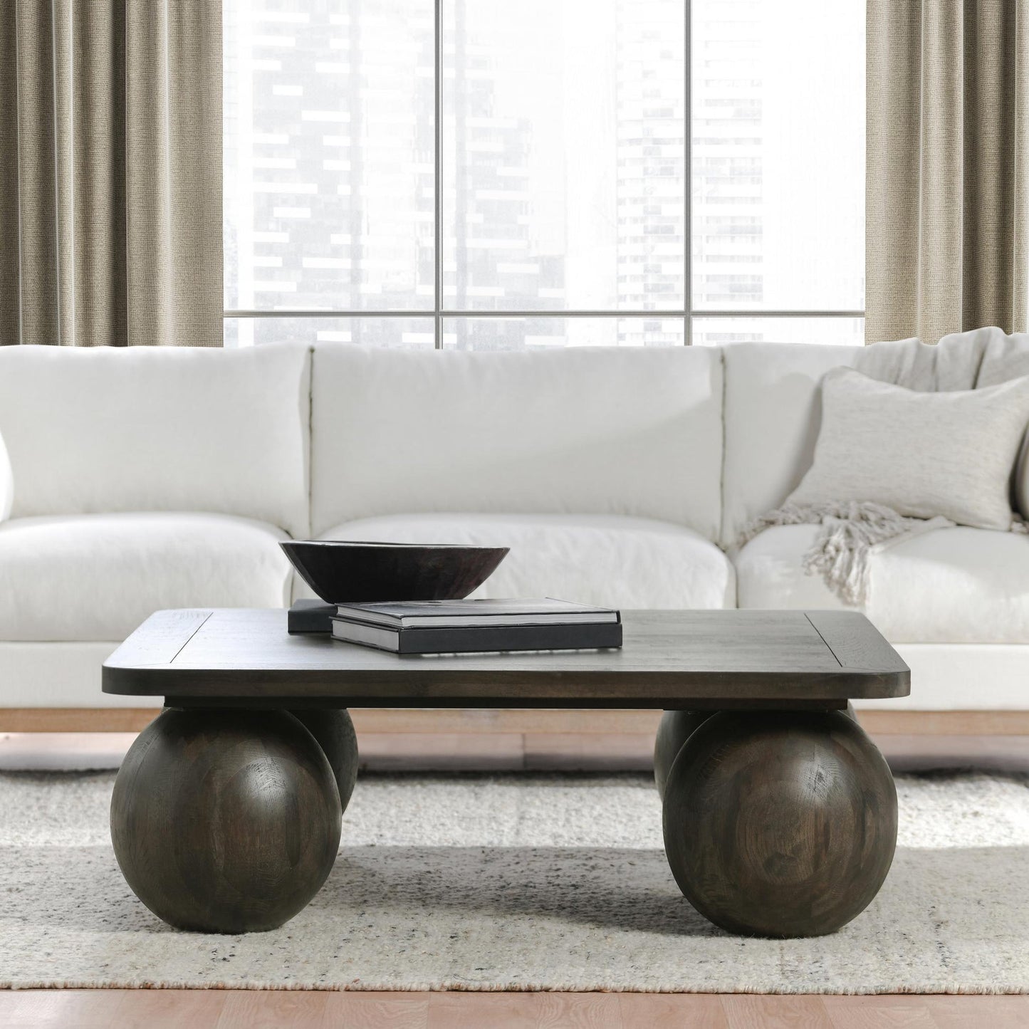 Dark Brown Oak Wood Coffee Table Redondo Coffee Table Collection