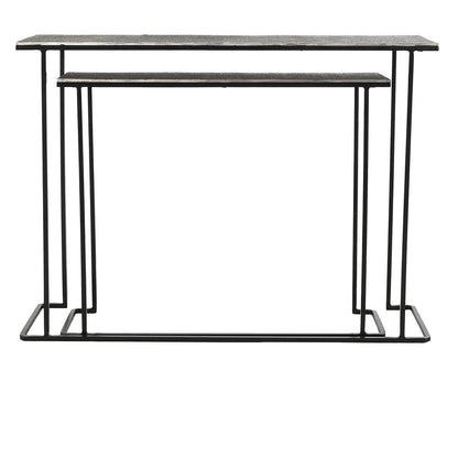 Brass Antique Aluminium Console Table Jonah Console Table Set of 2 Collection