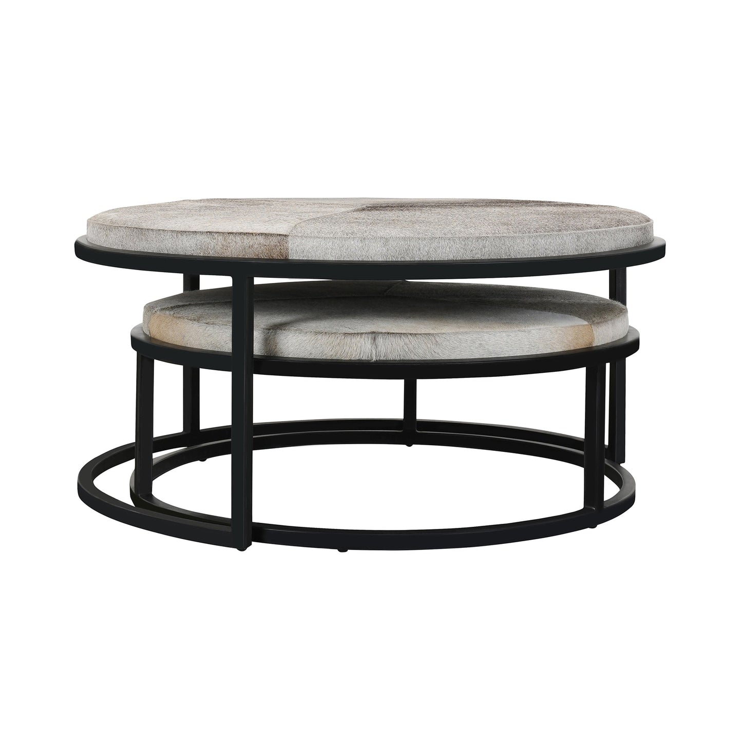 Sparrow Gray Hair on Hide Coffee Table Hayword Coffee Table Set of 2 Collection