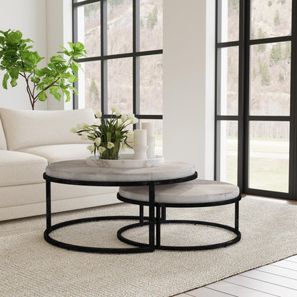 Sparrow Gray Hair on Hide Coffee Table Hayword Coffee Table Set of 2 Collection