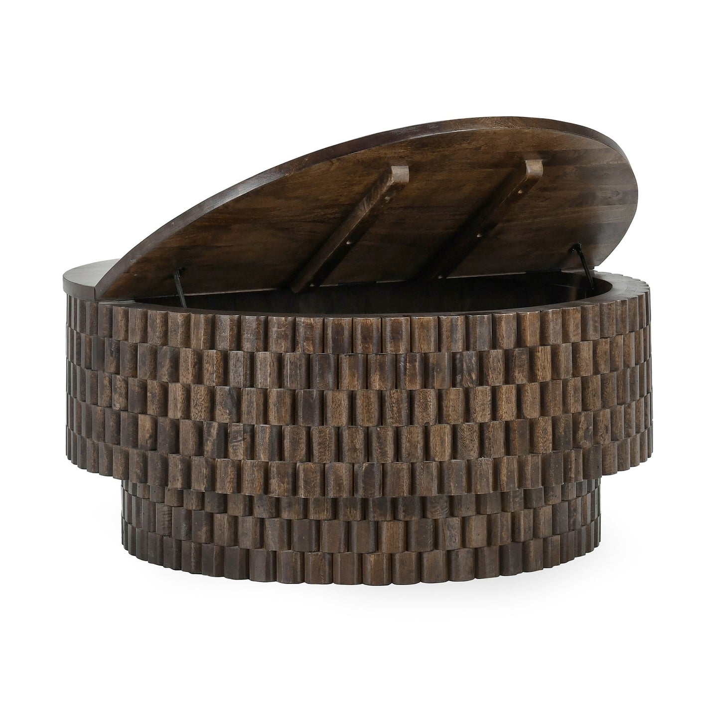 Bark Brown Mango Wood Coffee Table Norwood Coffee Table with Casters Collection