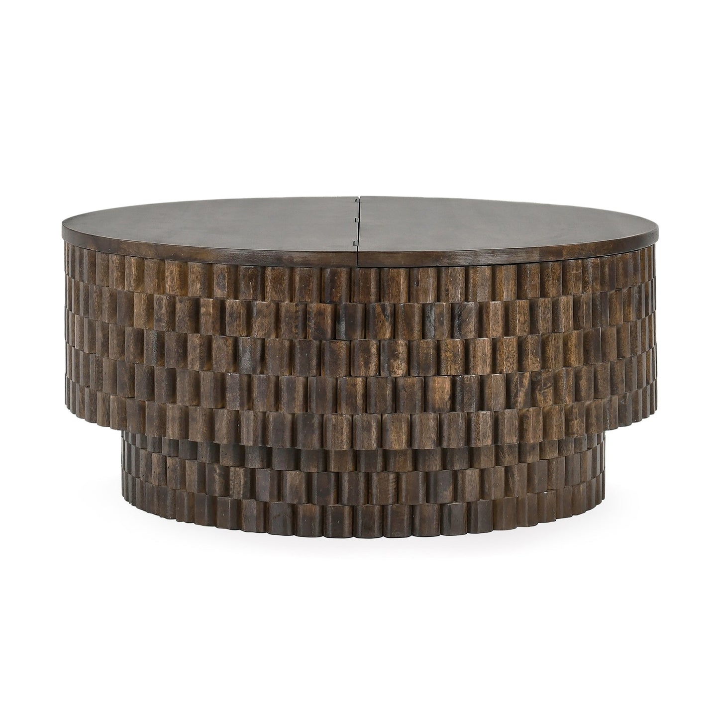 Bark Brown Mango Wood Coffee Table Norwood Coffee Table with Casters Collection