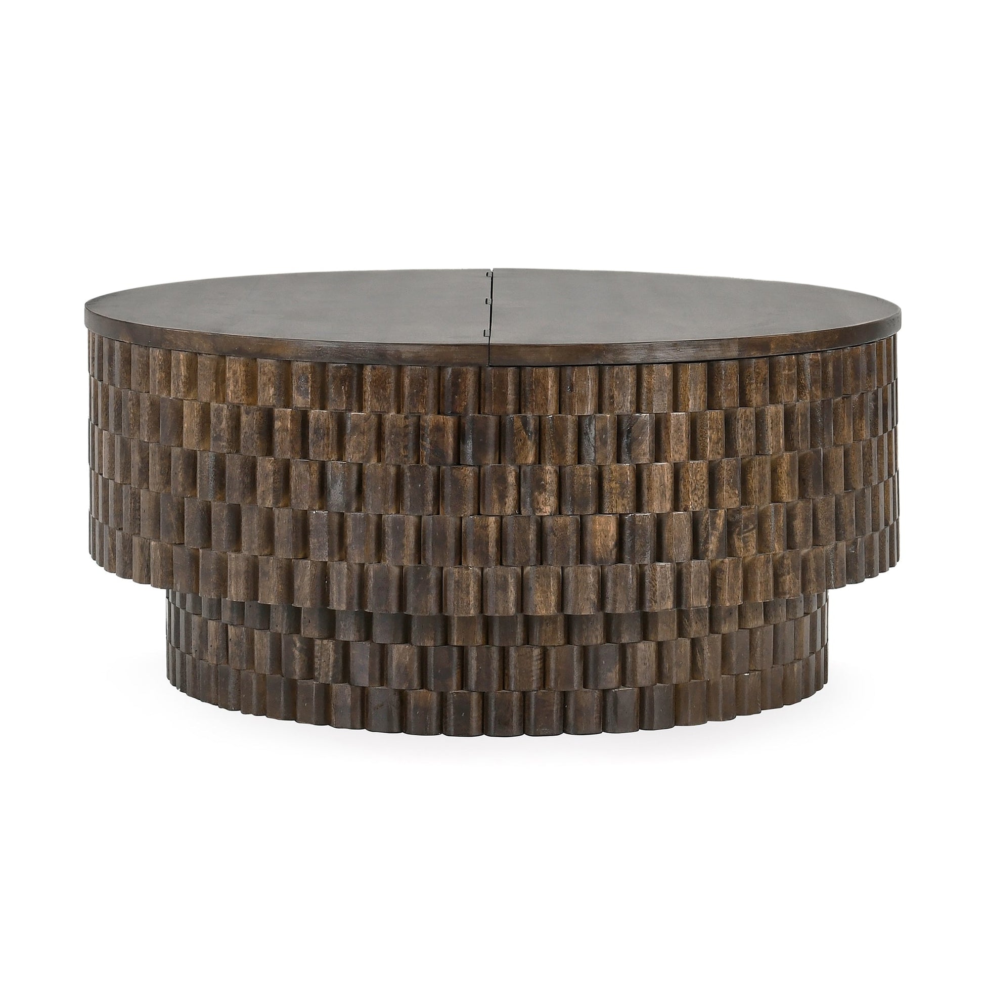 Bark Brown Mango Wood Coffee Table Norwood Coffee Table with Casters Collection