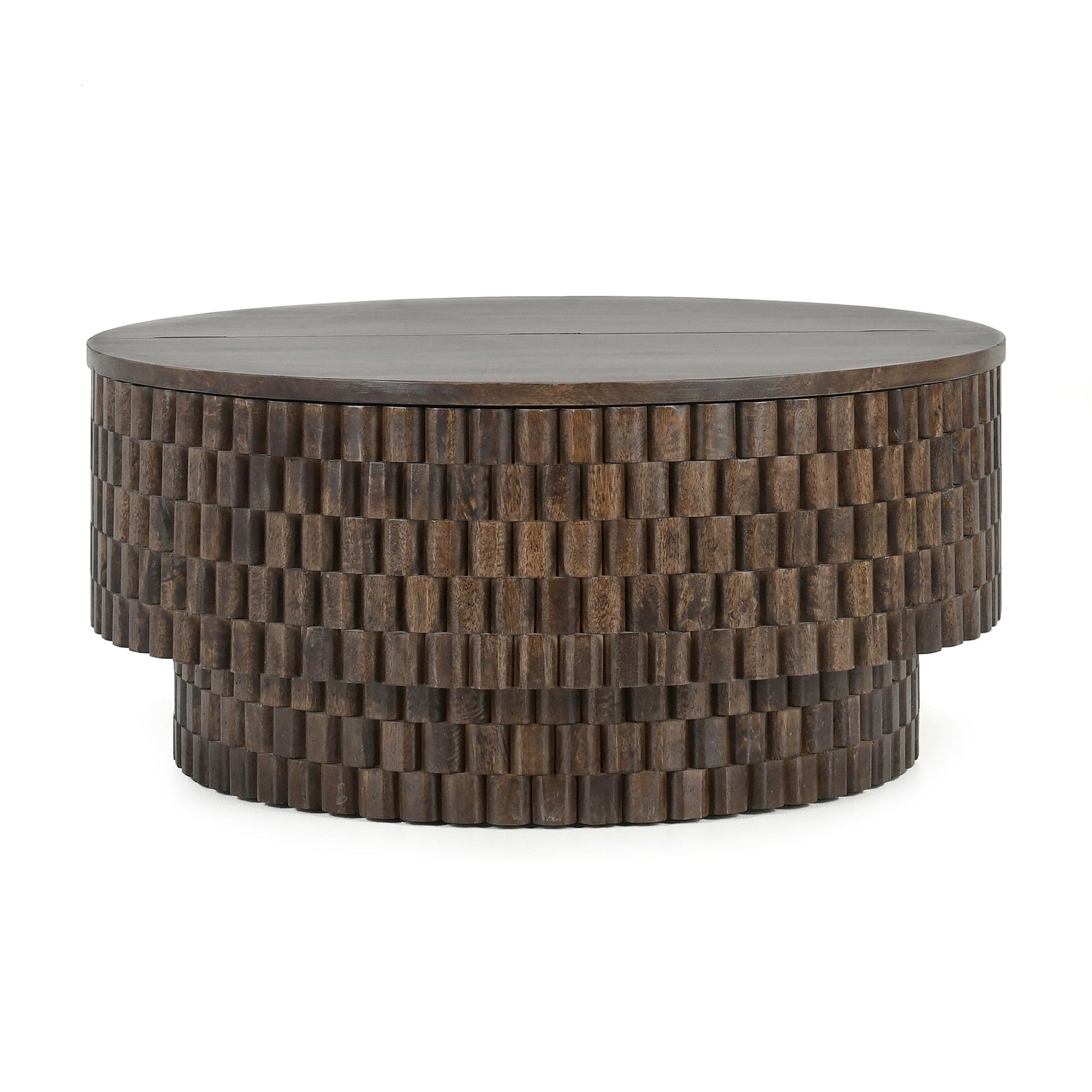 Bark Brown Mango Wood Coffee Table Norwood Coffee Table with Casters Collection