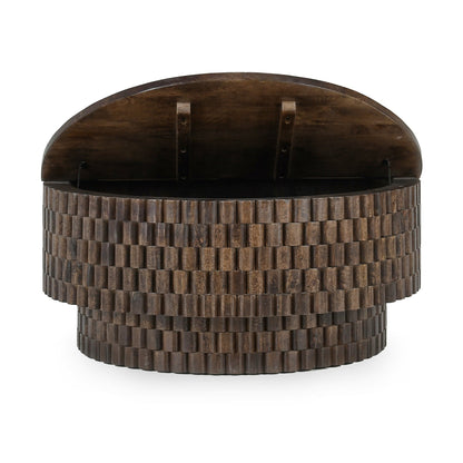 Bark Brown Mango Wood Coffee Table Norwood Coffee Table with Casters Collection