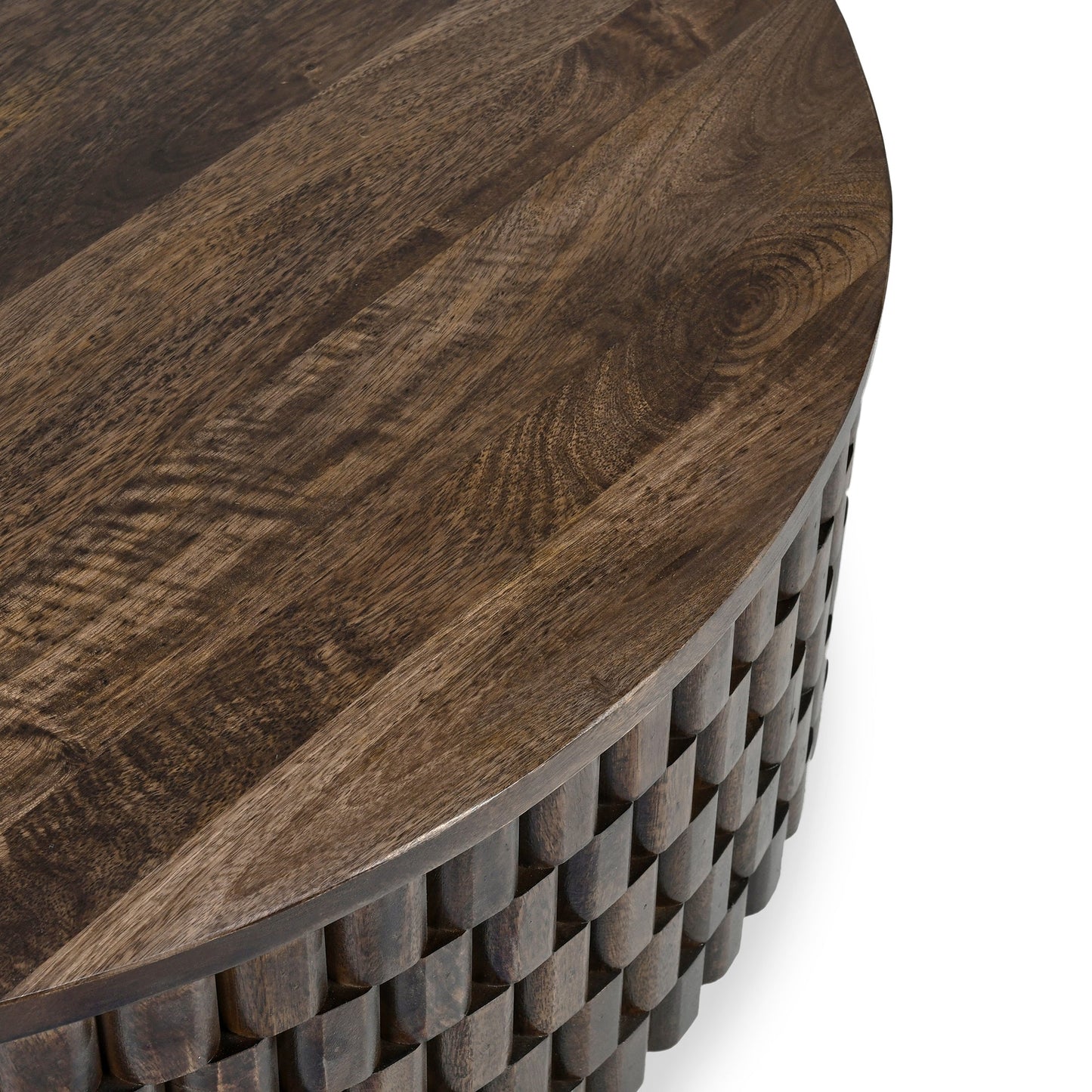Bark Brown Mango Wood Coffee Table Norwood Coffee Table with Casters Collection