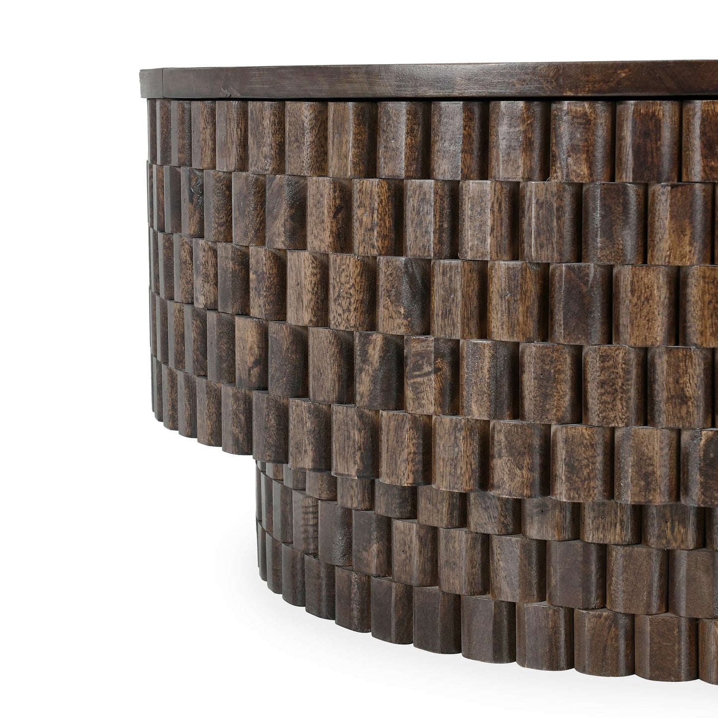 Bark Brown Mango Wood Coffee Table Norwood Coffee Table with Casters Collection