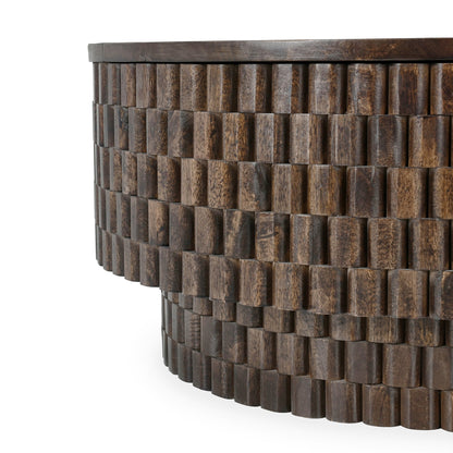 Bark Brown Mango Wood Coffee Table Norwood Coffee Table with Casters Collection