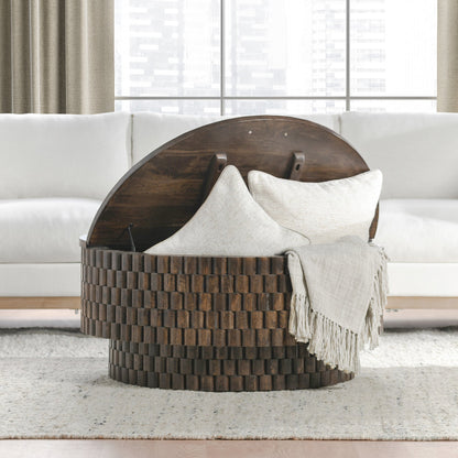 Bark Brown Mango Wood Coffee Table Norwood Coffee Table with Casters Collection