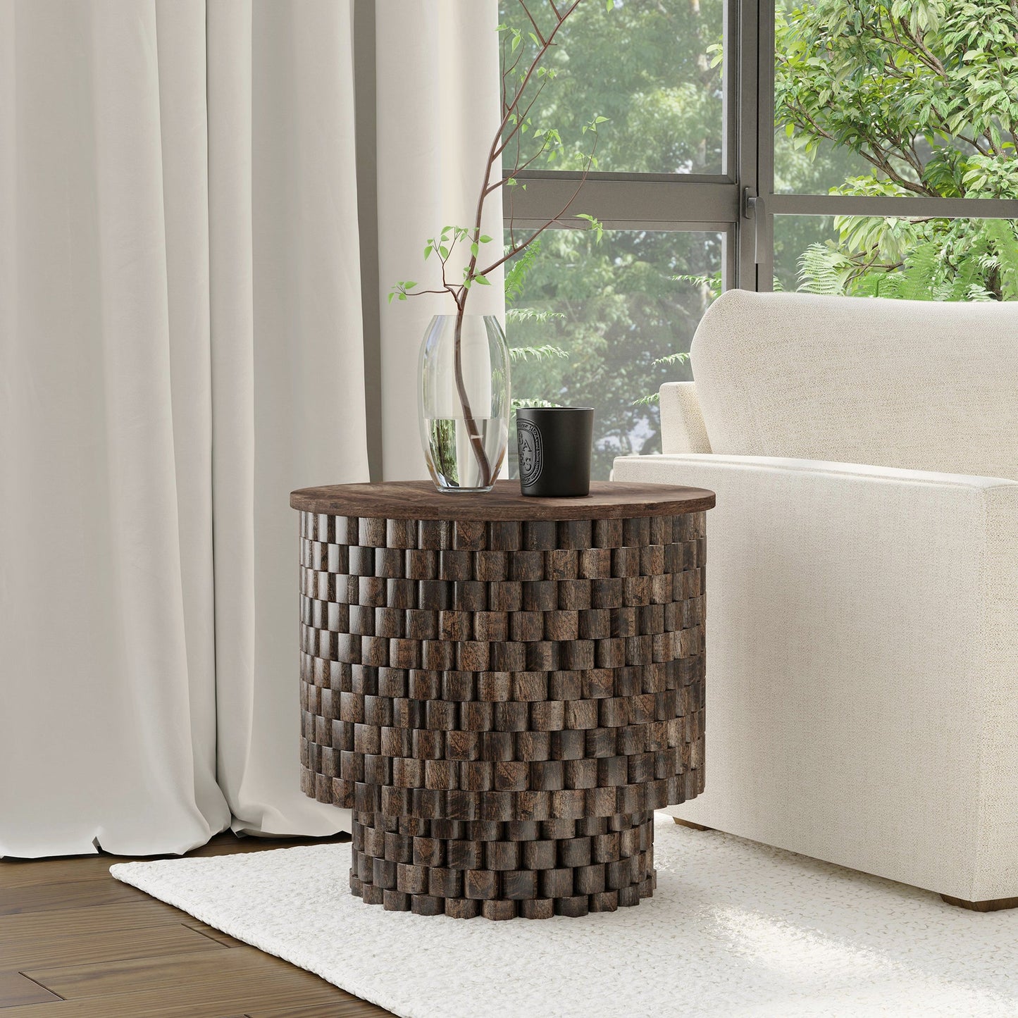 Bark Brown Mango Wood Accent & End Table Norwood End Table Collection