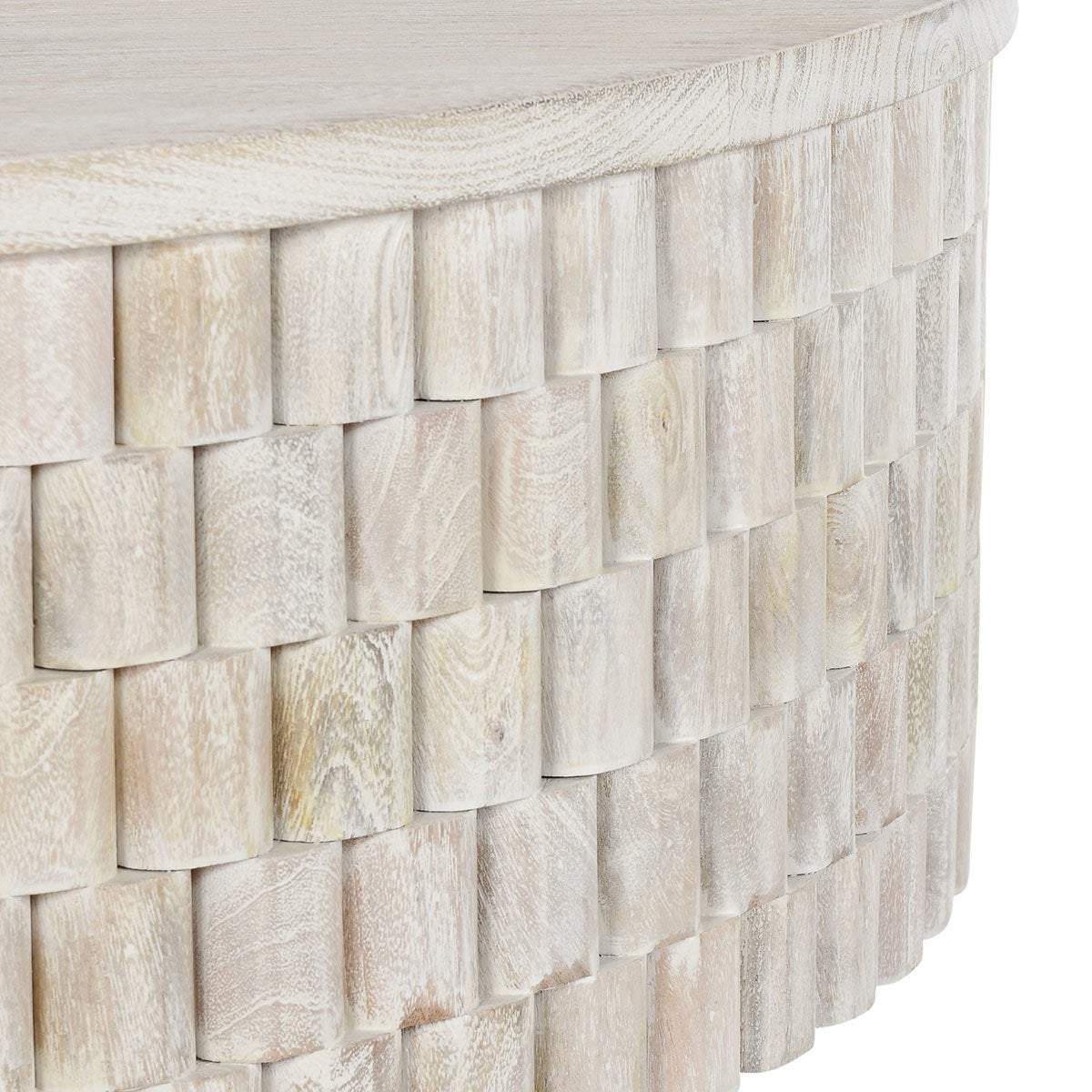 Coastal White Mango Wood Coffee Table Norwood Coffee Table with Casters Collection