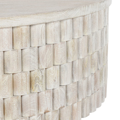 Coastal White Mango Wood Coffee Table Norwood Coffee Table with Casters Collection